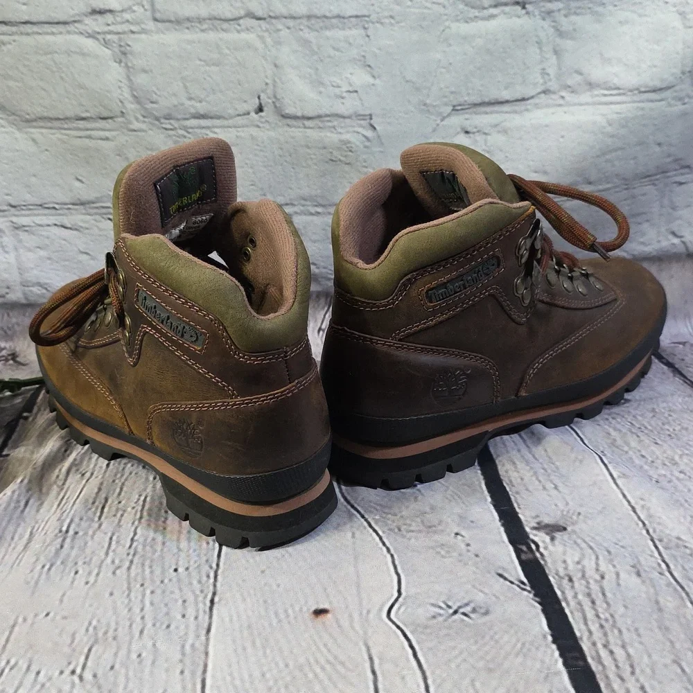 Timberland Euro Hiker Women's Boots Olive and Brown Sz 7 - Picture 7 of 13
